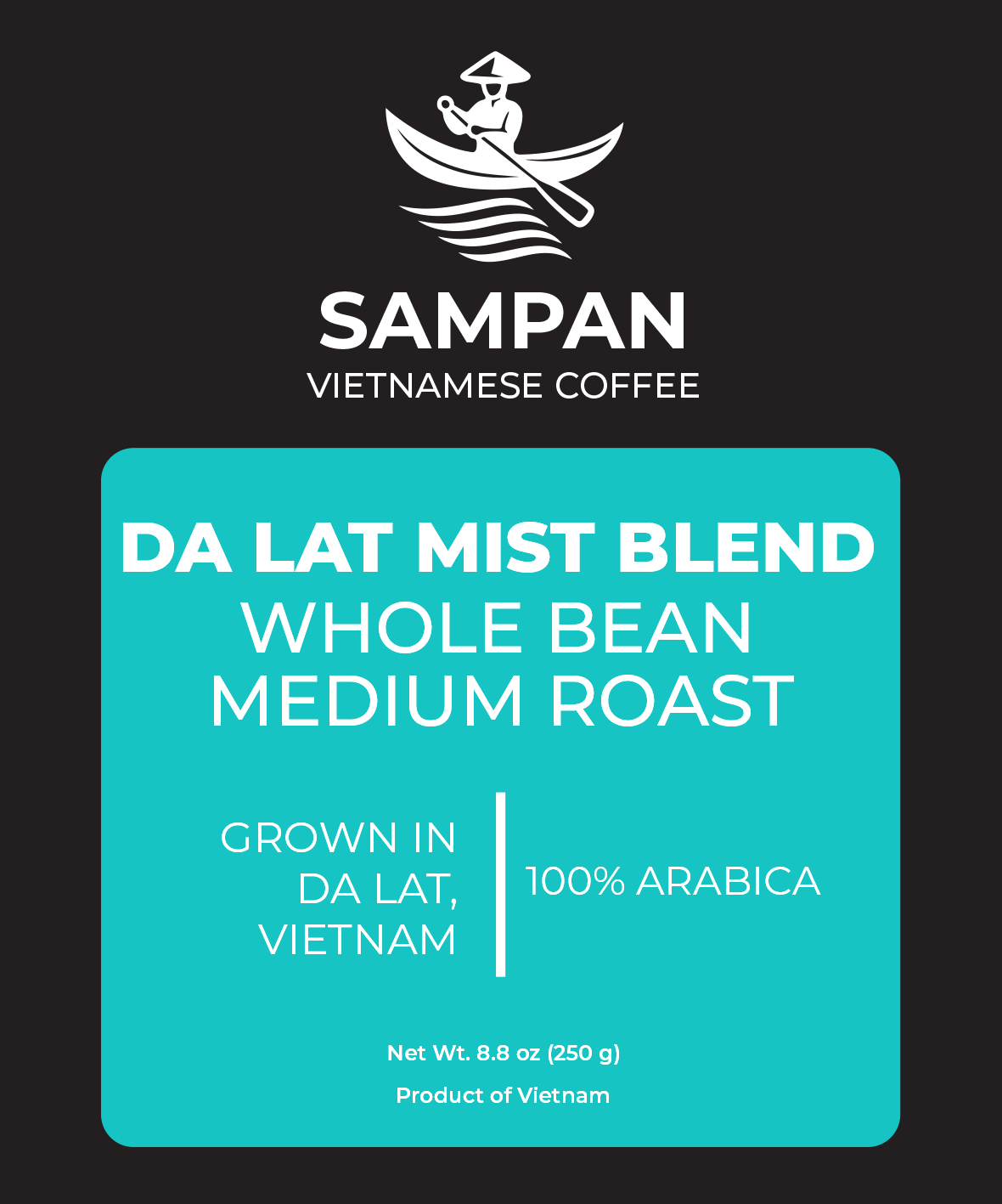 Sampan Da Lat Mist Wholebean Coffee 250g