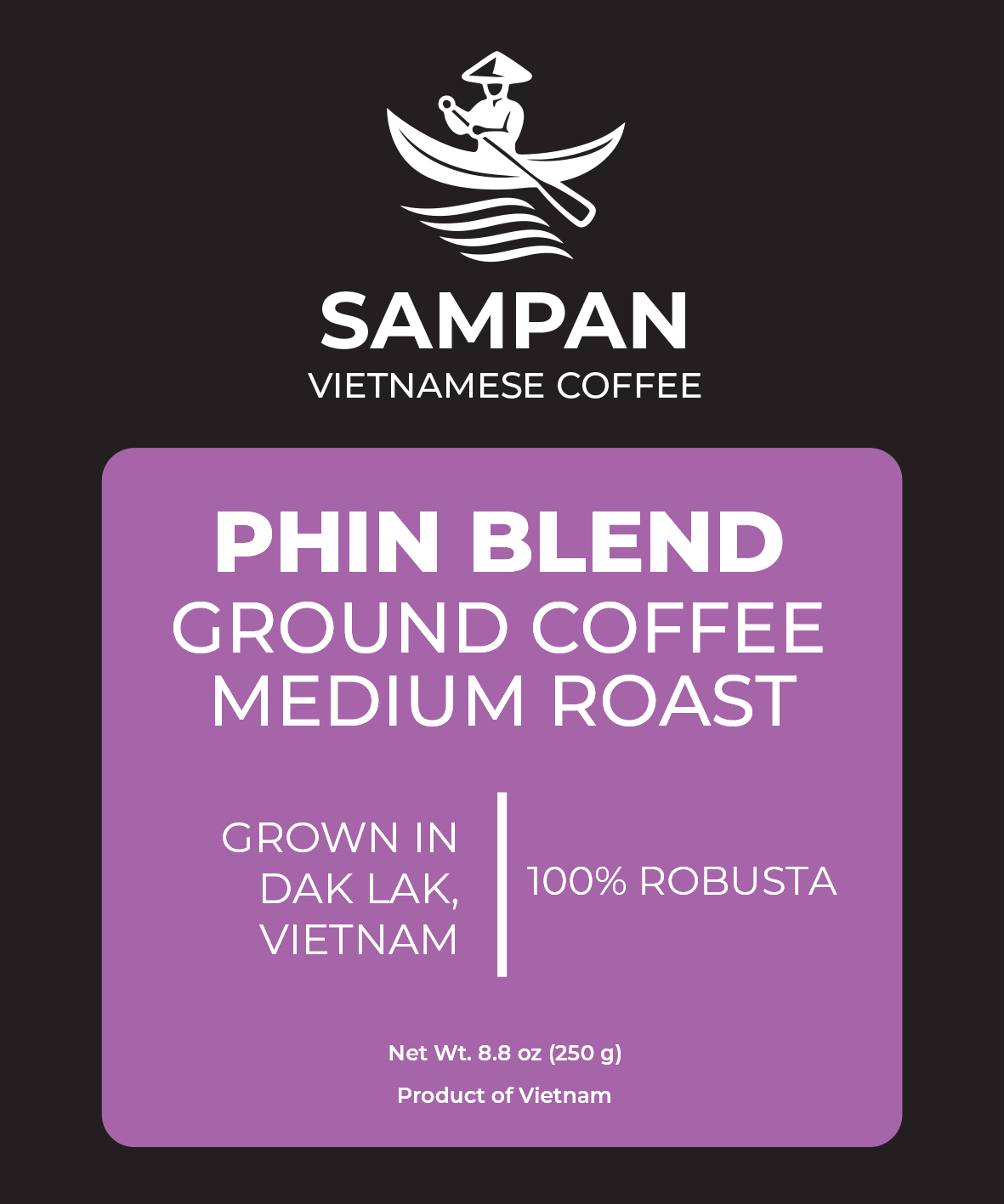 Sampan Phin Blend Ground Coffee 250 g / 8.8 oz