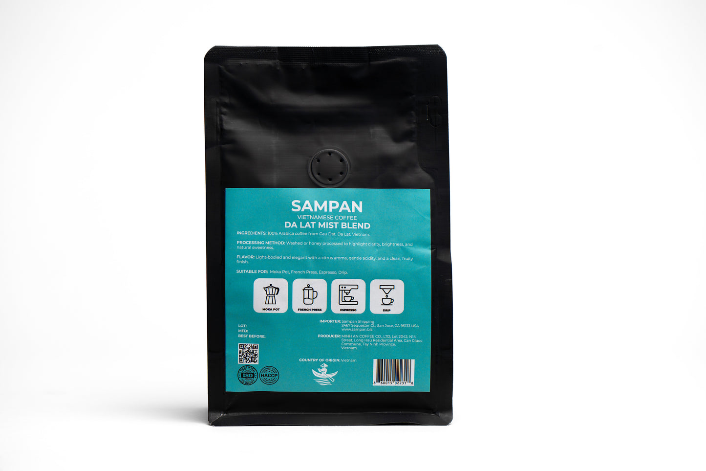 Sampan Da Lat Mist Ground Coffee 250g / 8.8 oz