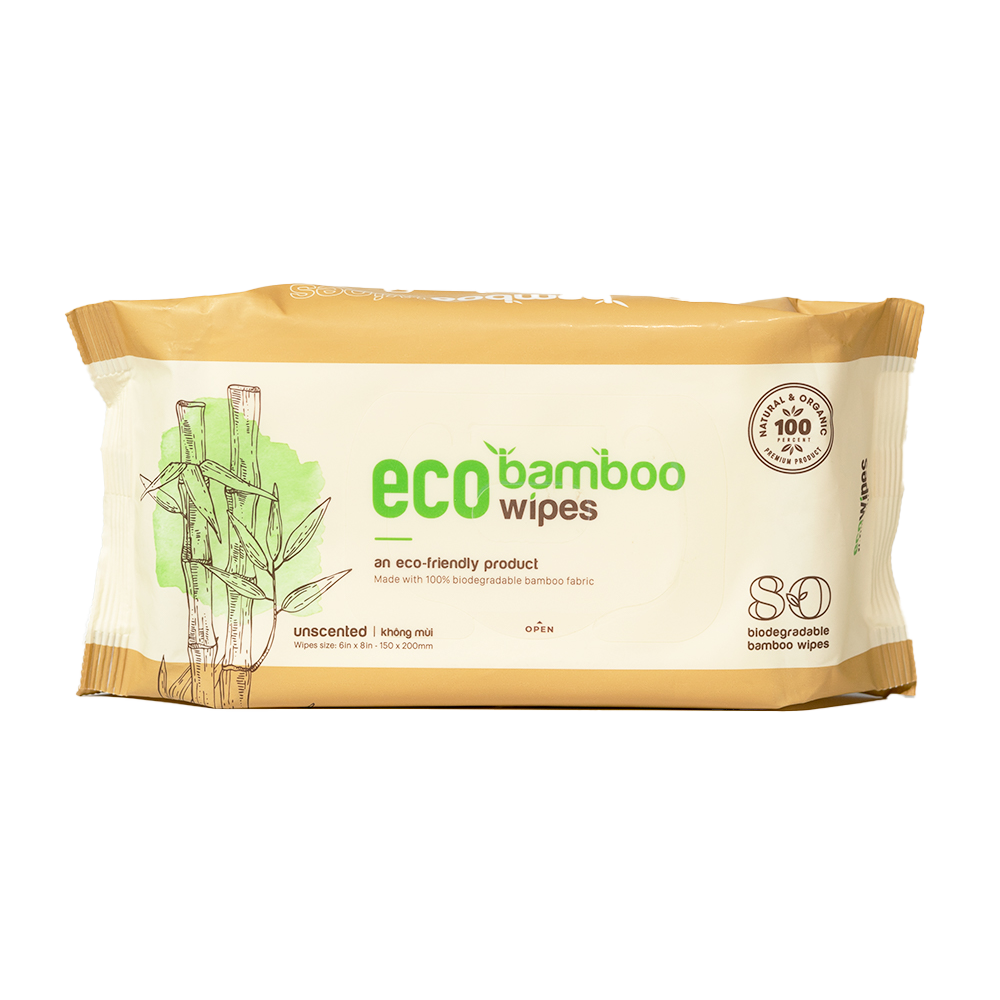 BAMBOO WIPES - 80 SHEETS PER PACK