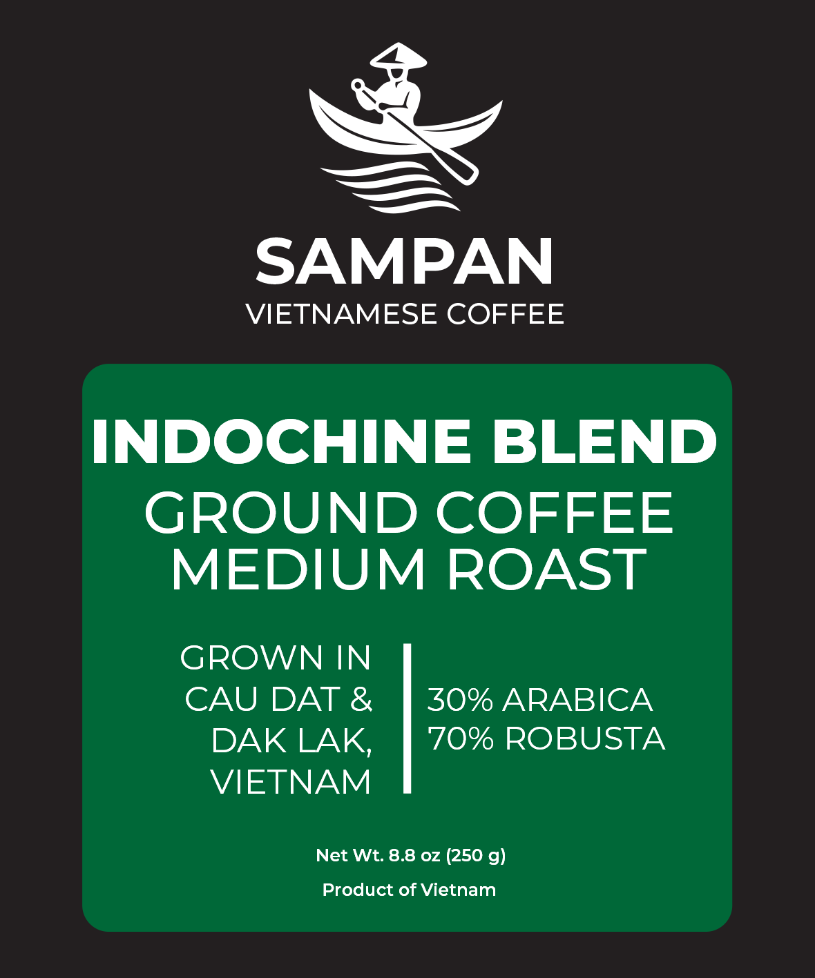 Sampan Indochine Blend Ground Coffee 250 g / 8.8 oz