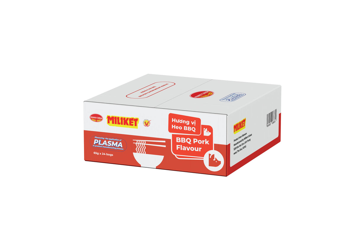 MILIKET BBQ Pork Instant Noodles (24 x 65g)