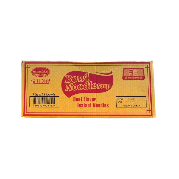 MILIKET Beef Bowl Instant Noodles (12 x 75g)