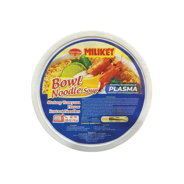 MILIKET Shrimp Tomyum Bowl Instant Noodles (12 x 75g)