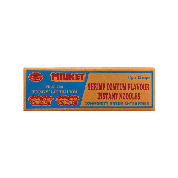 MILIKET Shrimp Tomyum Cup Instant Noodles (12 x 65g)