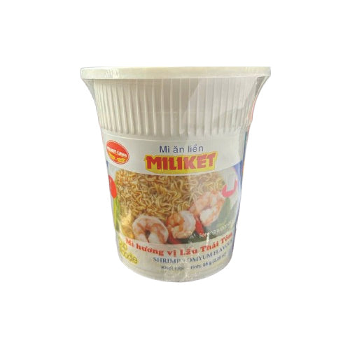 MILIKET Shrimp Tomyum Cup Instant Noodles (12 x 65g)