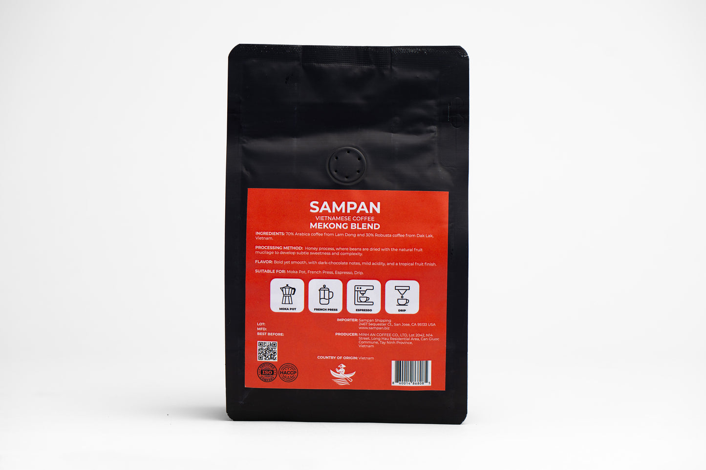 Sampan Mekong Blend Ground Coffee 250 g / 8.8 oz