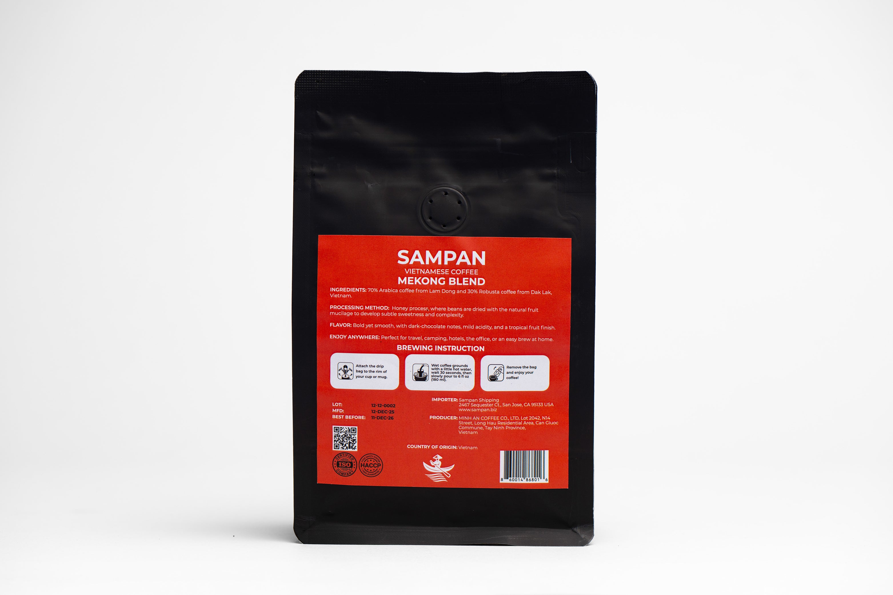 Sampan Mekong Blend Drip Bag Coffee 100g (10 pk x 10g)