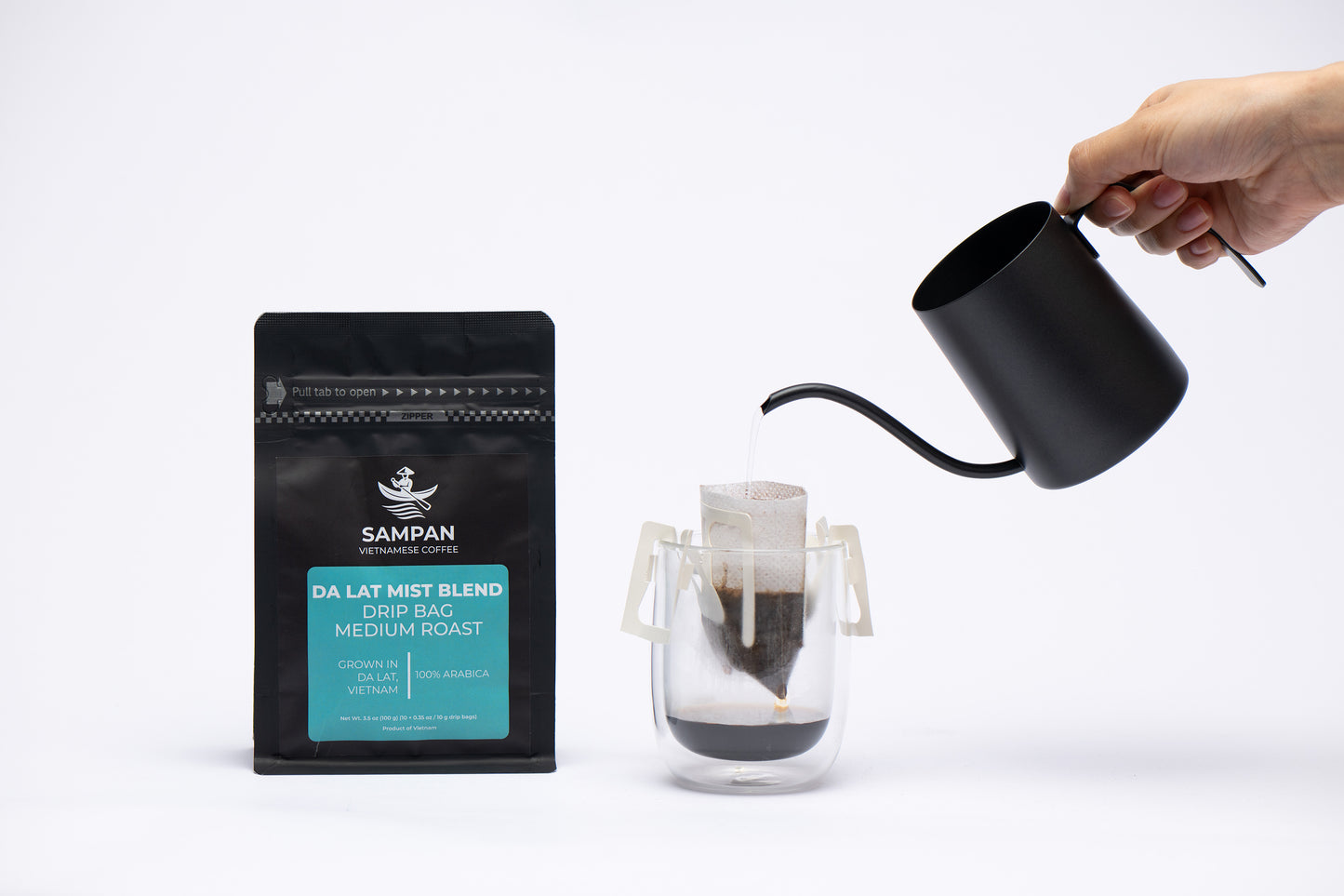 Sampan Da Lat Mist Drip Bag Coffee 100g (10 pk x 10g)
